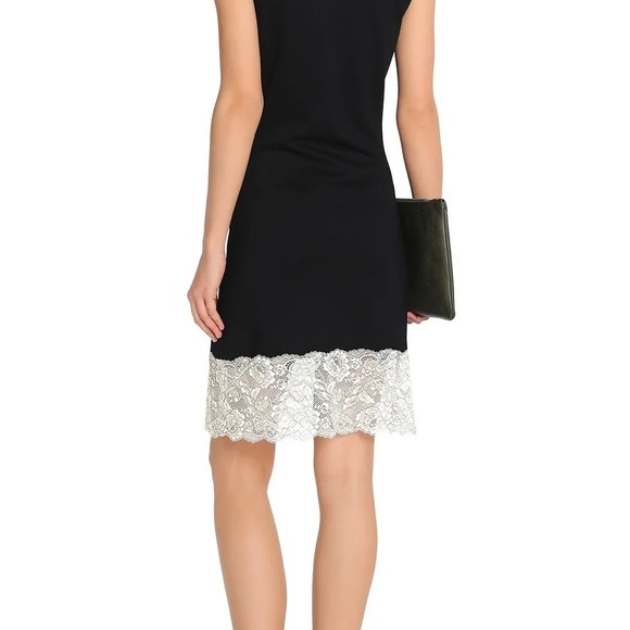 Sandro / lace panel stretch zip Two Tone Sweater knit dress - Picture 5 of 6